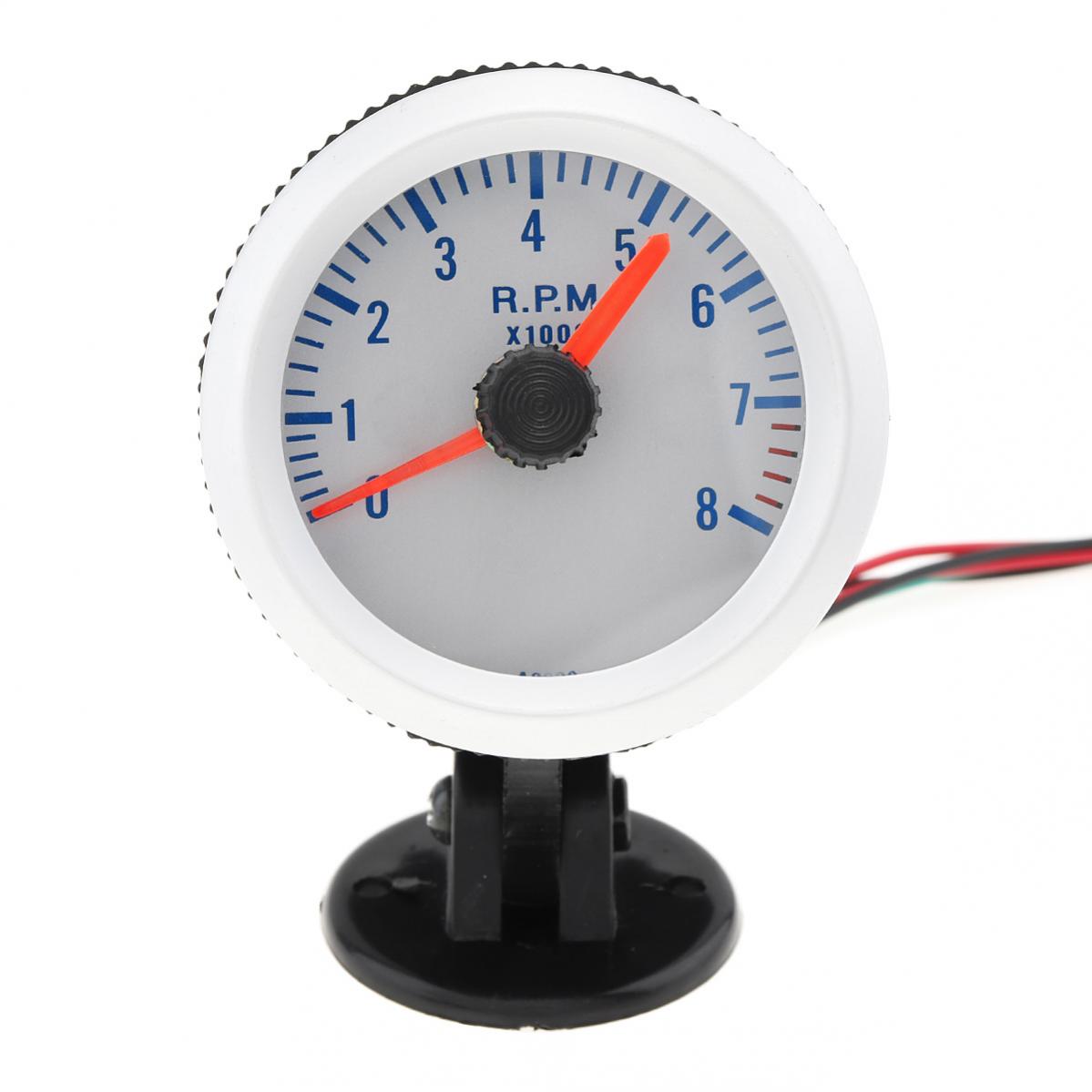 2/" 52mm 8000RPM Sport ST Car Tachometer Tach Gauge Blue Light w// Holder Cup