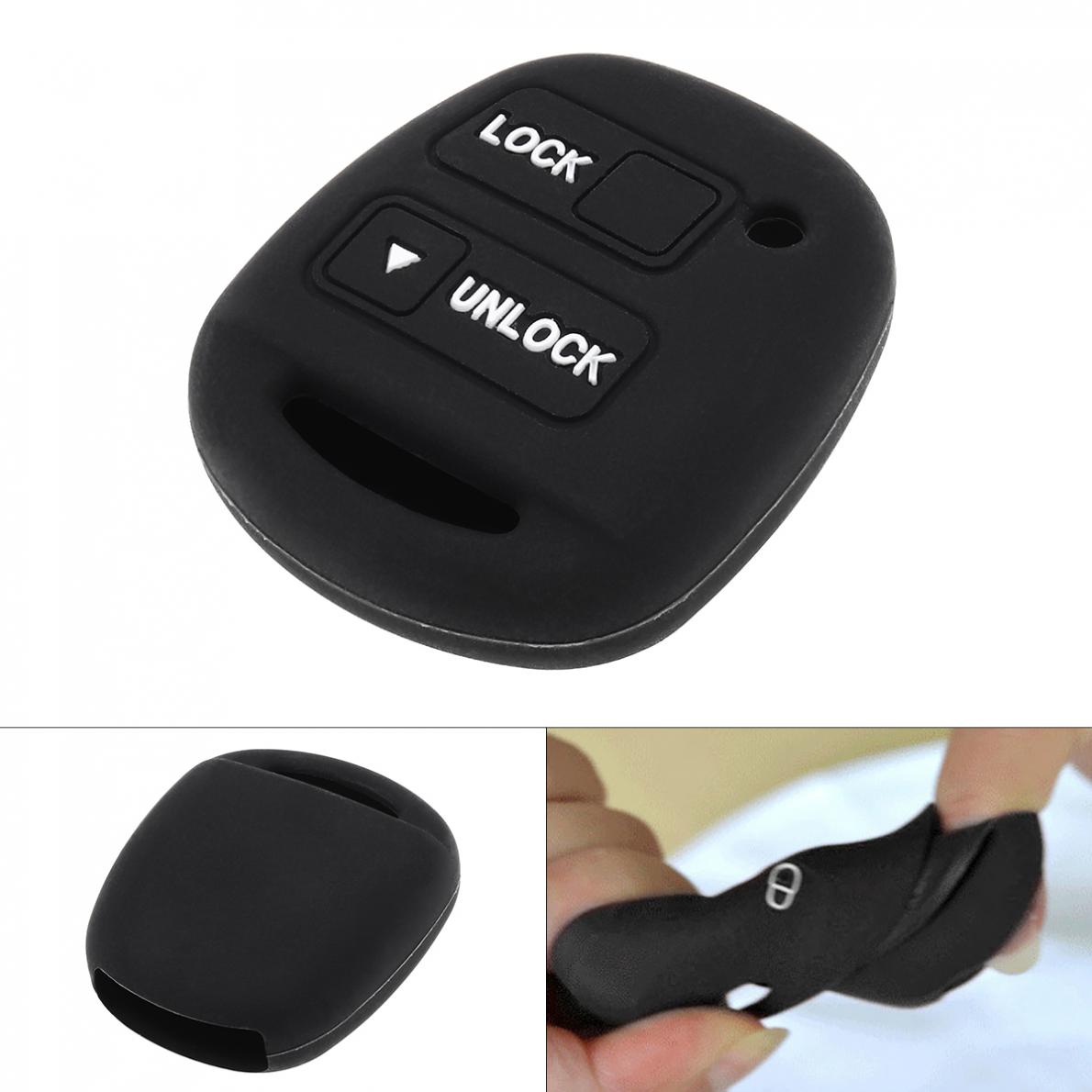 2 Buttons Silicone Key Shell Case Fob Cover Fits Toyota RAV4 Camry Corolla YARIS